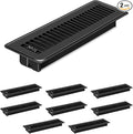 2 PCS Floor Vents Floor Registers 2x10 inch, Heavy Duty Metal Heat Air Vent Covers 2 X 10 with Rust Proof Finish for Home Office Wall Floor Registers Grilles & Vents (2, Black, 2x10 Inches)