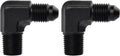 EVIL ENERGY 3AN to 1/8" NPT Male 90 Degree Fitting Aluminum Balck 2PCS