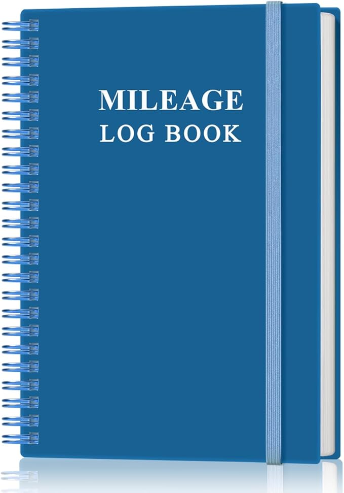 Mileage Log Book for Car - Vehicle Maintenance Log Book, Mileage Log Book for Business, Track Mileage, Expenses, Gas Consumption, Lubrication, Repairs & Accessories, 5.8" x 8.3", Blue