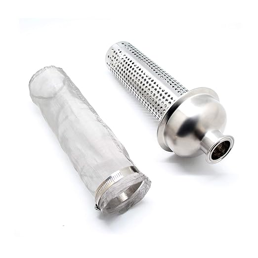 QiiMii 1.5" Tri-Clamp Filter SS304 Sanitary Fittings Inline Straight Strainer with 100 Mesh Stainless Steel Screen（1.5 INCH）