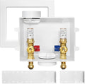 1-Pack HeSun Washing Machine Outlet Box, 1/2 Inch Push-Fit Inlet x 3/4 Inch MHT Outlet, Push to Connect Pex Washer Box with Center Drain,with Copper Water Hammer Arrestor(WM015)