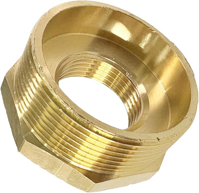 2" NPT Male x 1" NPT Female Brass Reducer Hex Bushing Threaded Pipe Fitting Reducing Adapter Pack of 1