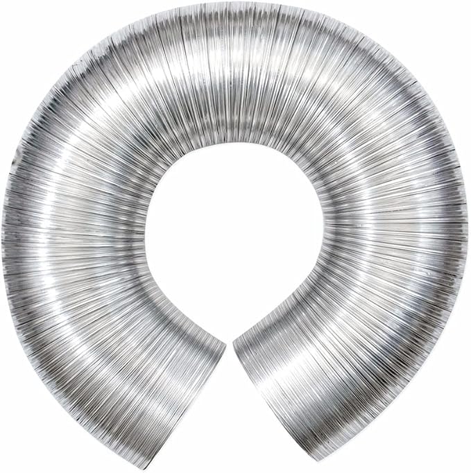 Eastman 8 Foot ArmorFlex Dryer Vent, Flexible Aluminum Duct with Clamps, Semi-Rigid, 69028