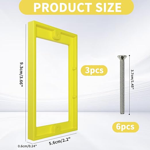 6 PCS 1/4" Single Gang Outlet Box Extenders with 12 Screws - Electrical Outlet Extender Receptacle Box Extenders for Electrical Outlet Switches, Yellow