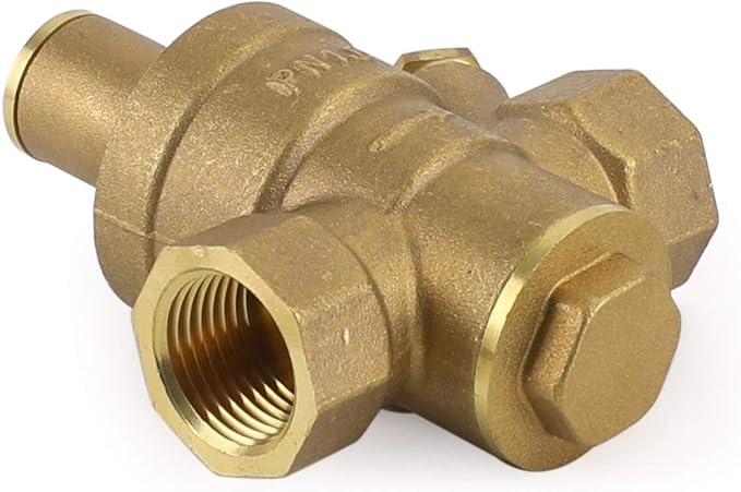 Topteng DN15 Brass Adjustable 1/2" Water Pressure Regulator Reducer With Gauge Meter