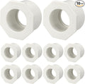 10Pcs 1 1/2" x 1" PVC Reducer Bushing Fitting, SCH40 (Socket x Socket) Furniture Grade PVC Pipe Fitting, Reducer Bush Adapter for Home Sewer Plumbing, Industrial, Pipe Connection