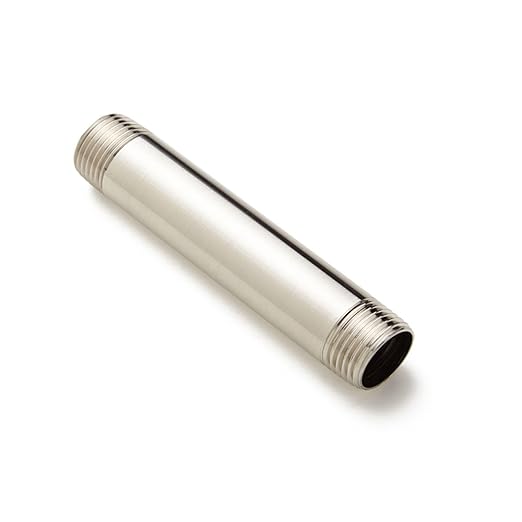 Naiture Brass 1/2" IPS X 60" Long Heavy Duty Threaded Pipe Fitting Nipple, Brushed Nickel Finish