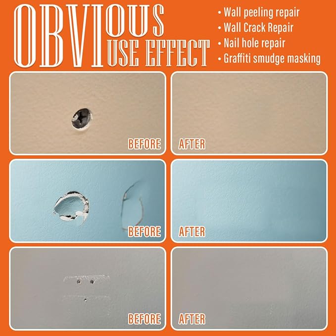 Spackle Wall Repair Kit(Color Match), Drywall Repair Filler for Wall Hole, Exterior Wall Putty for Filling Holes, Wall Mending Agent with Scraper, Easy Patch Paste Solution to Fill Wall Dent & Scratch