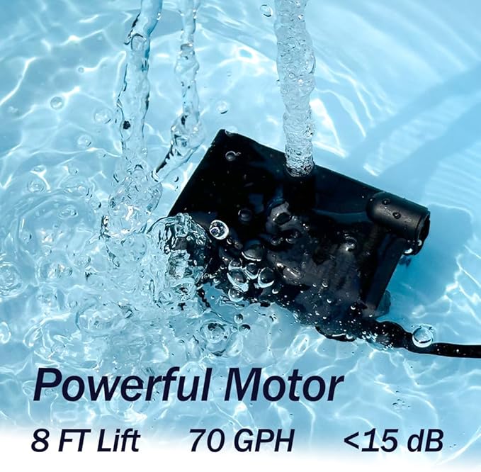 Automatic Small Sump Pump with Water Sensor, 8 FT Lift 70 GPH 115V/230V Mini Condensate Pump with Float Switch, Water Removal for Dehumidifier, Air Conditioner, Ice Maker, Basement, Auto On Off