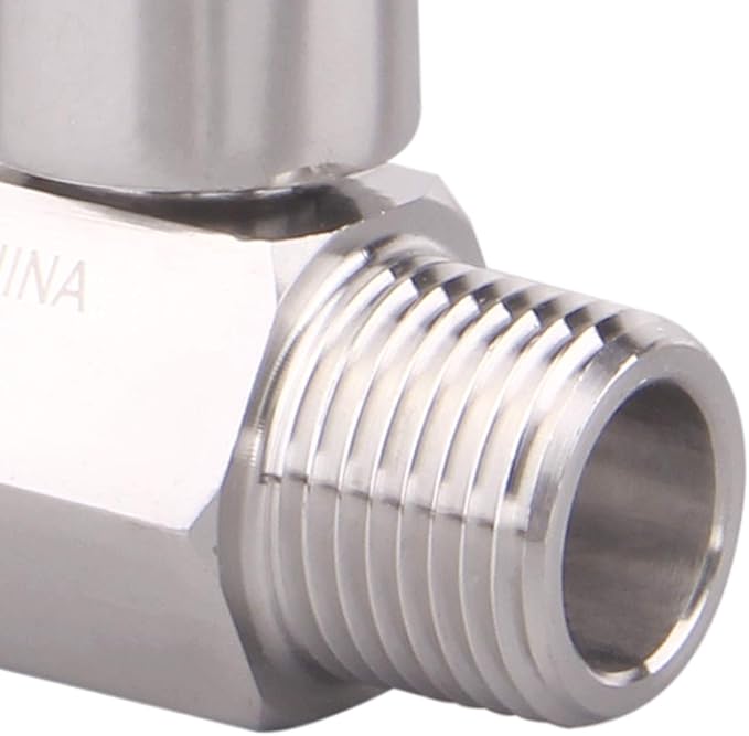 DERNORD 3/8 inch Stainless Mini Ball Valve NPT Female x Male Thread SUS316