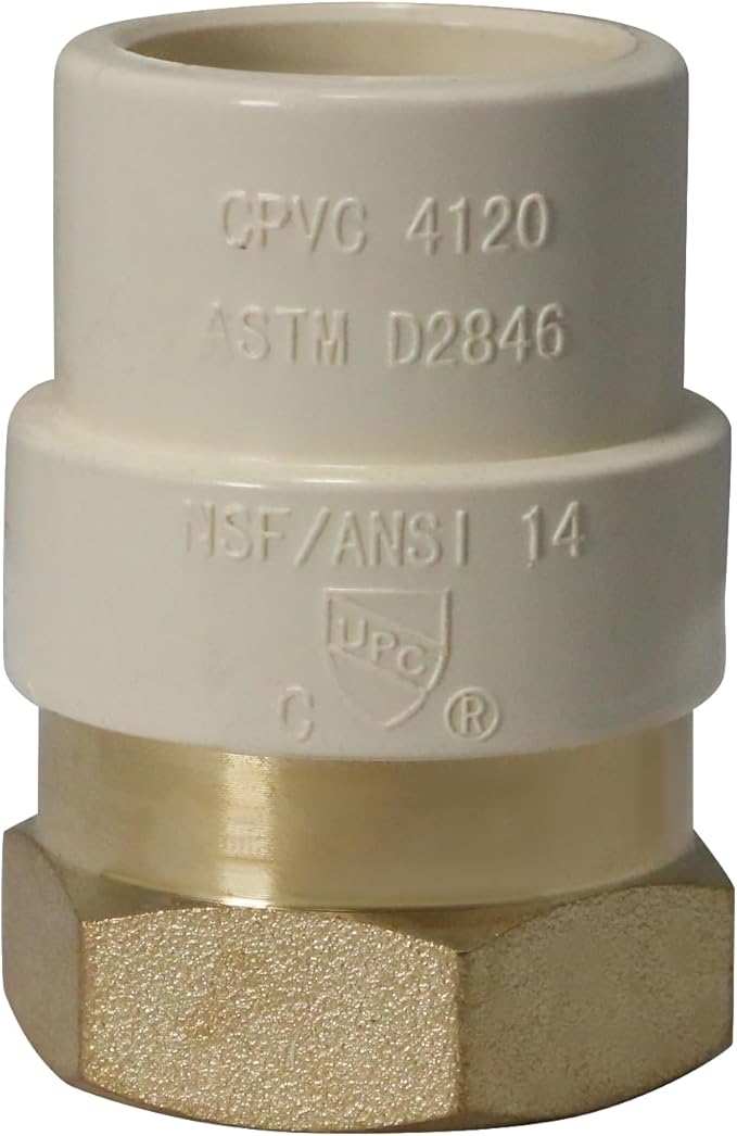 XFITTING CPVC Transition Coupling, 3/4 inch CPVC x 3/4 inch FNPT, Pack of 5