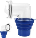 RV Sewer Hose Adapter - Heavy Duty Waste Drain Connector, Transparent Elbow Fitting with Adapter Rings, Leakproof Lock Design, Ideal for Trailer Motorhome Travel Outdoor