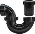 LESSO P Trap with Threaded Adapter Ring,1-1/2" Leak & Odor Proof Drain Kits for Bathroom/Kitchen/RV Sink Drain, ABS P Trap