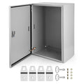 Outdoor Electrical Box,24x16x12 Steel Junction Box, NEMA 4X Electrical Enclosure Box IP66 Waterproof & Dustproof, Universal Electrical Project Box with Lock & Mounting Plate