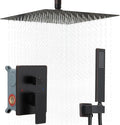 12 Inch Ceiling Mount Oil Rubbed Bronze Shower System Bathroom Luxury Rain Mixer Shower Combo Set Ceiling Rainfall Shower Head System (Contain Shower Faucet Rough-in Valve Body and Trim Kit)
