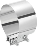 uxcell 5 Inch Exhaust Clamp, 304 Stainless Steel Butt Joint Band Clamp Sleeve Coupler Pipe Repair Clamp Universal Widening Clamp for Exhaust Pipes Mufflers, Silver