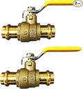 1 1/4" Propress Brass Ball Valve - Press Shut Off Ball Valve with EPDM O-ring Fit Both End - Premium Water Stop Shut Off Tool with 1" In. Connections - Pack of 2