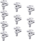 10-Pack EFIELD Shut off Valve 1/4 Turn Angle Stop Valve 3/8" OD Compression X 1/2" Pex Chrome Plated Brass,(VALVE076-10PCS)