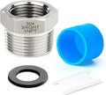 TAISHER 1PCS 304 Stainless Steel Garden Hose Adapter, Hex Bushing 3/4" GHT Female x 1" NPT Male Garden Hose Connector
