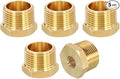 5 Pack Brass Pipe Fittings, 3/4" NPT Male to 1/8" NPT FeMale Brass Hex Bushing Reducer, Hose Tube Threaded Adapter for Air, Oil, LP