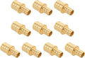 (10-Pack) Brass Pipe Fitting Reducing Straight Coupling, Anti-Corrosion, Lead-Free, 5 Year Warranty, Multiple Certifications, Easy Installation, Pex 1/2 Inch x 3/4 Inch for Plumbingmaster