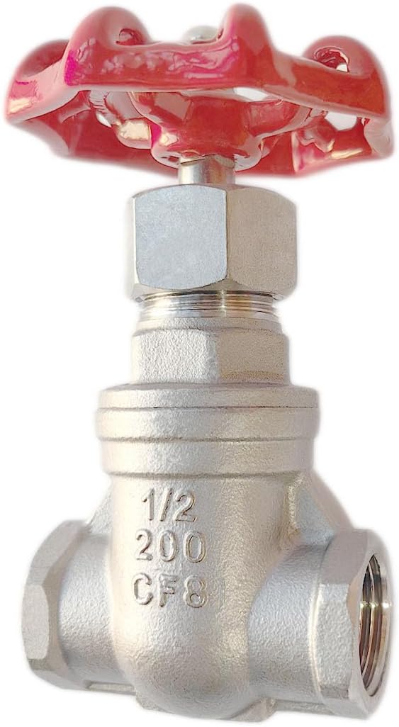 304 Stainless Steel Gate Valve,1/2" NPT Stainless Steel Female Threaded Rotary globe valve for water flow switches, fuel water vapor, air switches, for sump pumps and air compressors DN15