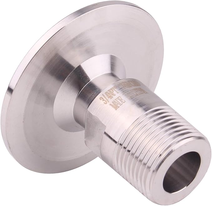 DERNORD 2'' Tri clamp Adapter to 3/4 inch MNPT Thread Ferrule Sanitary Pipe Fitting