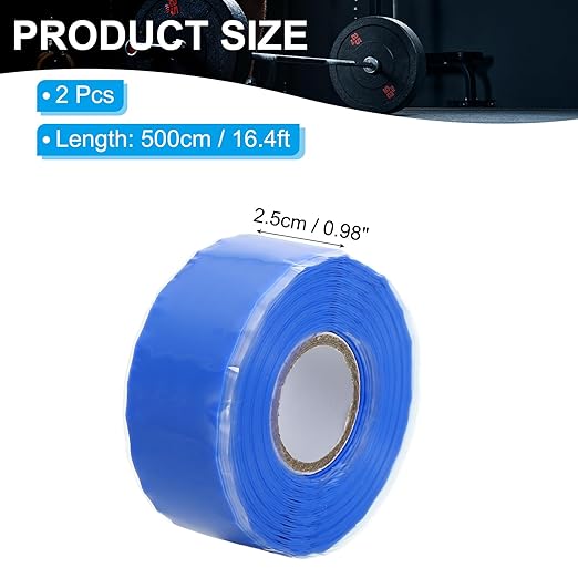 PATIKIL Grip Tape for Handles 1" x5ft, 2 Roll Self-Fusing Silicone Tape for Bike Handles Pull Up Bars Gym Equipment Plumb/Hose/Pipe Leaks Emergency, Blue