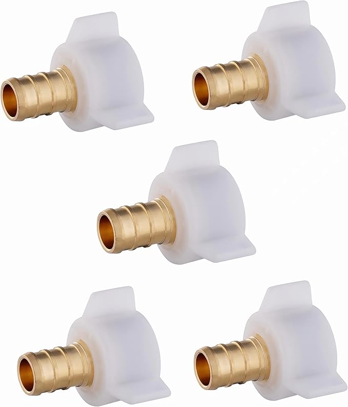 (Pack of 5) EFIELD Pex 3/4" Pex X 3/4" Female NPT Swivel Adapter Brass Crimp Fittings,(PEX1807203-5PCS)