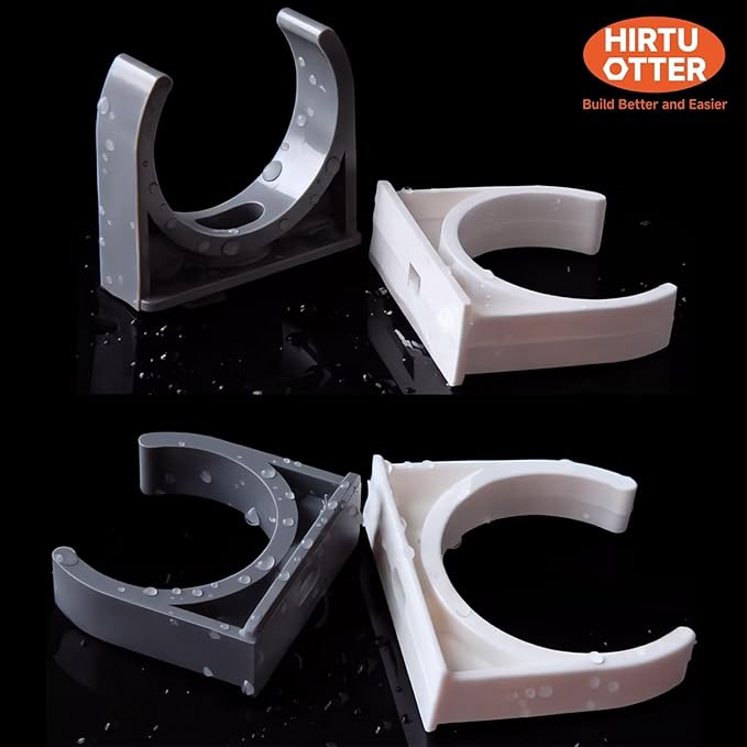 16mm/0.63" (100 PCS) U-Shaped PVC Pipe Clamps (White), Hose Hanger Support, High Strength for Home Plumbing, TV Trays, Water Supply, Garden Tubing, PEX, UV Resistant, fit for 1/2" PEX Tubing