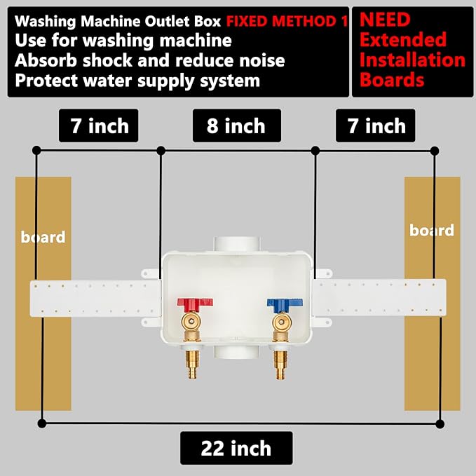 (1 Pack) Lidertik Washing Machine Outlet Box PEX-B with Center Drain, Inlet 1/2 inch PEX-B Crimp Barb F1807 x Outlet 3/4 inch NH Thread LI-XYJH-520-LK