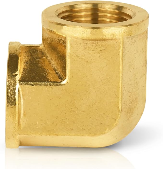 100-PCs HeSun Brass Pipe Fitting, 3/4" x 3/4" NPT Female 90-Degree Barstock Street Elbow