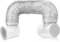 Picowe Dryer Connection Kit, 2PCS 90 Degree Dryer Vent Elbow with 10ft Hose for Wall Exhaust Vent, Ceiling or Warmhouse Air Circulation