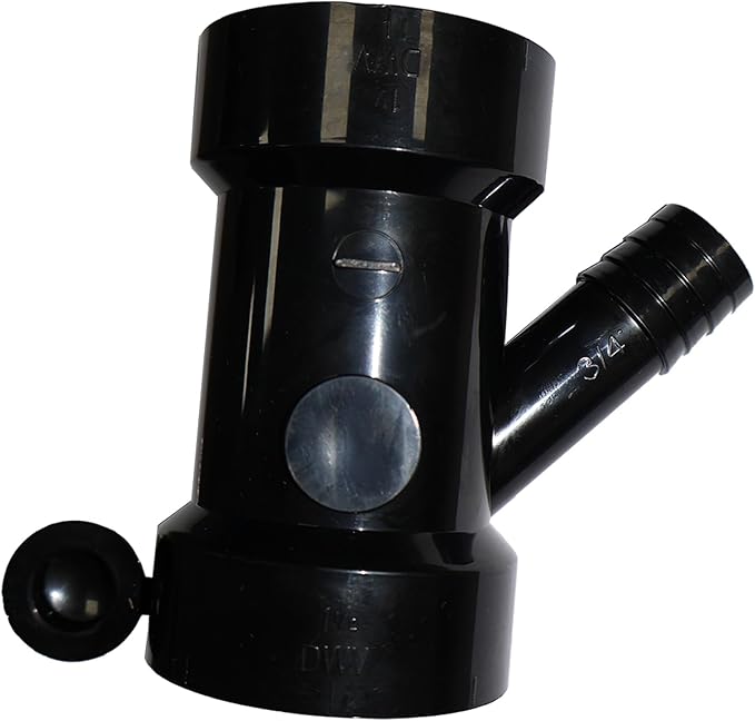 QPQ 60519 Dishwasher and Condensate Line, ABS Glue-in Condensate Line Fitting, Black,WYE 1-1/2 Inch x 1-1/2 Inch x 3/4 Inch