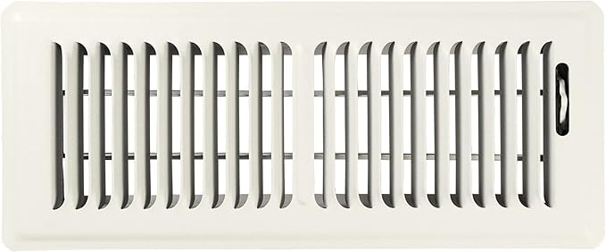 Shoemaker 4x14 Floor Register – Warm White Heavy Duty Metal Floor Vent Cover for Home Floors - Premium Forced Air Vent Covers