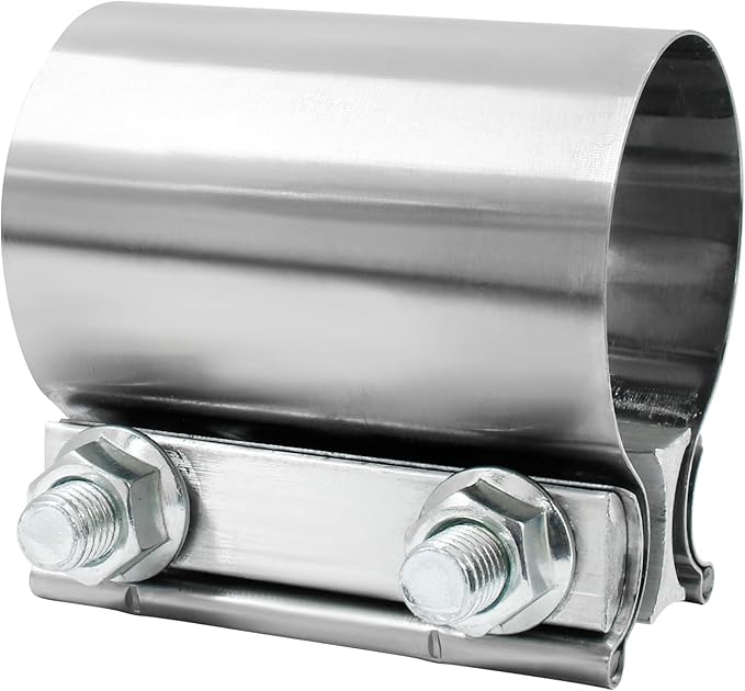 2'' Heavy Duty Stainless Steel Exhaust Pipe Seal Band Clamp, Repair Clamp Sleeve Coupler for Emergency Pipe Repair, Pack of 1