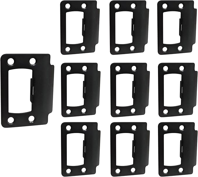 QCAA Solid Brass Universal Type Restorer Lock Strike Plate, 2-1/4" x 1-3/4", ORB Oil Rubbed Bronze, 10 Pack, MIT