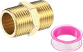 PATIKIL Brass Pipe Fitting, 3/8" BSP Male x 3/8" BSP Male Thread Connector Brass Hex Nipple Pipe Fitting Adapter for Gas Water Refrigeration System Conversion