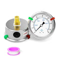 0-15psi Stainless Steel Glycerin Liquid Filled Pressure Gauge 1/4" NPT 2.5" Face Dial Center Back Mount, for Water, Oil and Air Pressure Testing (with Range Mark Pointer)
