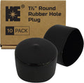 Cosmostar 1.5" Round Rubber Hole Plugs – Fit 1.50" to 1.56" Outer Diameter Tube | Black End Caps for Metal Pipes – Durable, Easy Glide, Secure Fit (10-Pack)