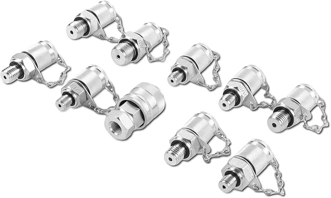 SINOCMP 10 Pcs Test Connector Hydraulic Pressure Gauge Tee Coupling Fittings for Construction Machinery Excavator