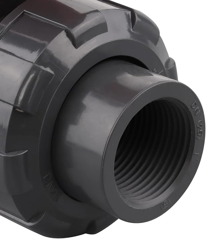 DERNORD PVC True Union Ball Valve NPT Threaded with Full Port, EPDM O-Rings, and Reversible PTFE Seats, Rated at 200 PSI (1 Inch NPT Threaded)