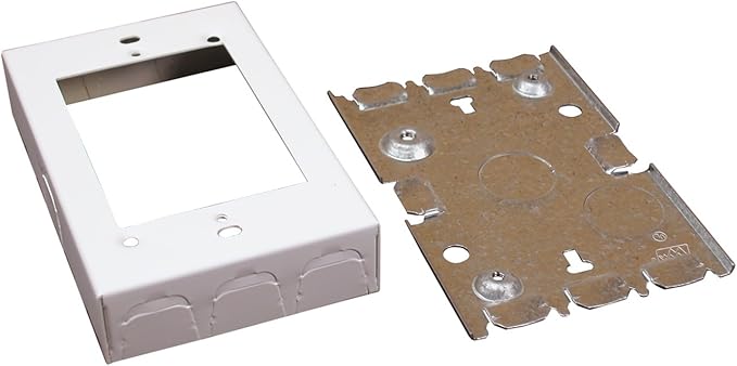 Legrand Wiremold BW2 Metal Raceway for Extending Power, 700 Series, 1 Gang Outlet Box, 1" Deep, White (1 Pack)