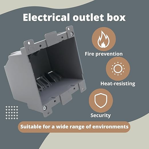 2-Gang PVC Old Work Electrical Outlet Box,26 Cubic Inch Plastic Junction Box,Old Work Box for Home Improvement,Double Gang Box Old Work(3 Pack),ETL Listed and Fire Rated for 2 Hours