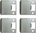 QCAA Solid Brass Extended Lip Strike, 3''X2-1/4", Satin Nickel, 4 Pack, Made in Taiwan