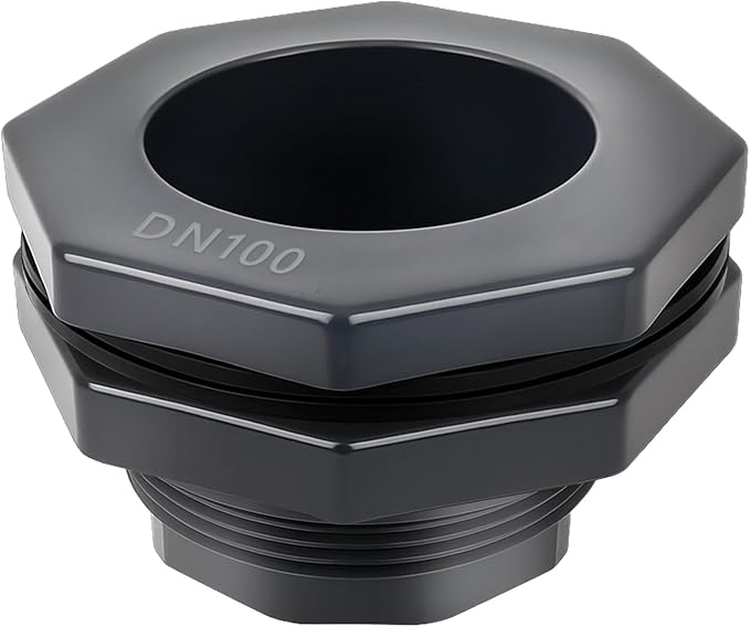 Bulkhead Fitting 4 Inch PVC - Heavy-Duty Plumbing Kit for Water Tank, Aquariums, Rain Barrels & Pools with Reinforced Seals