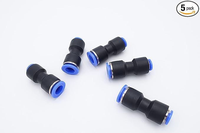 Push to Connect Fitting 10mm Tube OD x 6mm Tube OD Reducer, Pneumatic Air Water Straight Union Two Way Connector/Coupler (Pack of 5)
