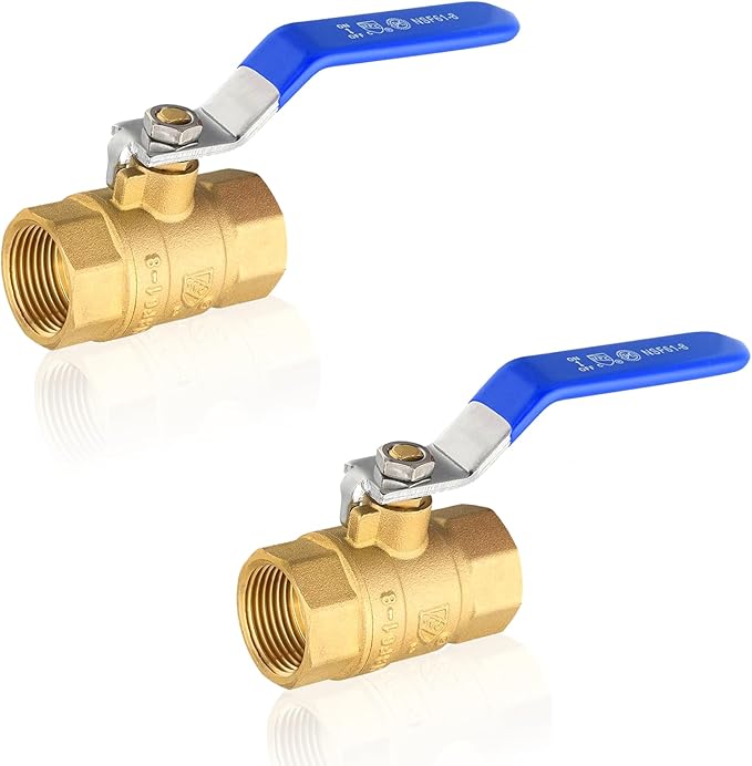 20-Pack HeSun 3/4 Inch FIP Threaded Ball Valve, Brass Full Port Shut-off Valve,3/4" Female NPT x 3/4" Female NPT, 600 WOG (Water, Oil and Gas),Blue(VALVE270-20)