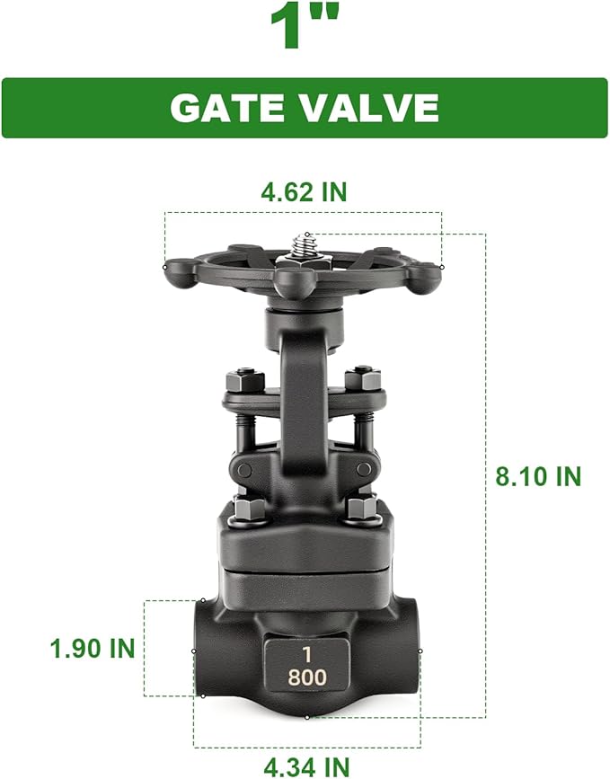 TAISHER 1PCS Forging of Carbon Steel Weld Gate Valve, 1" OD Rotary Sluice Valve With Wheel Handle, For Water, Oil, Gas