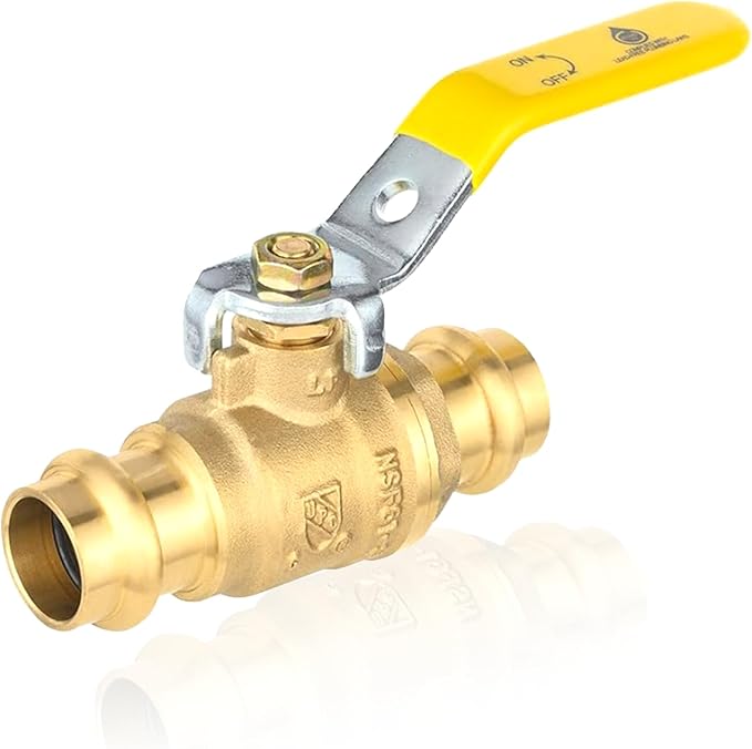 3/4-Inch Copper Press X Press Ball Valve for Copper Tubing,Brass Full Port Water Stop Shut Off Ball Valve,1/4 Turn with EPDM O-ring(Pack of 1)(VALVE243)